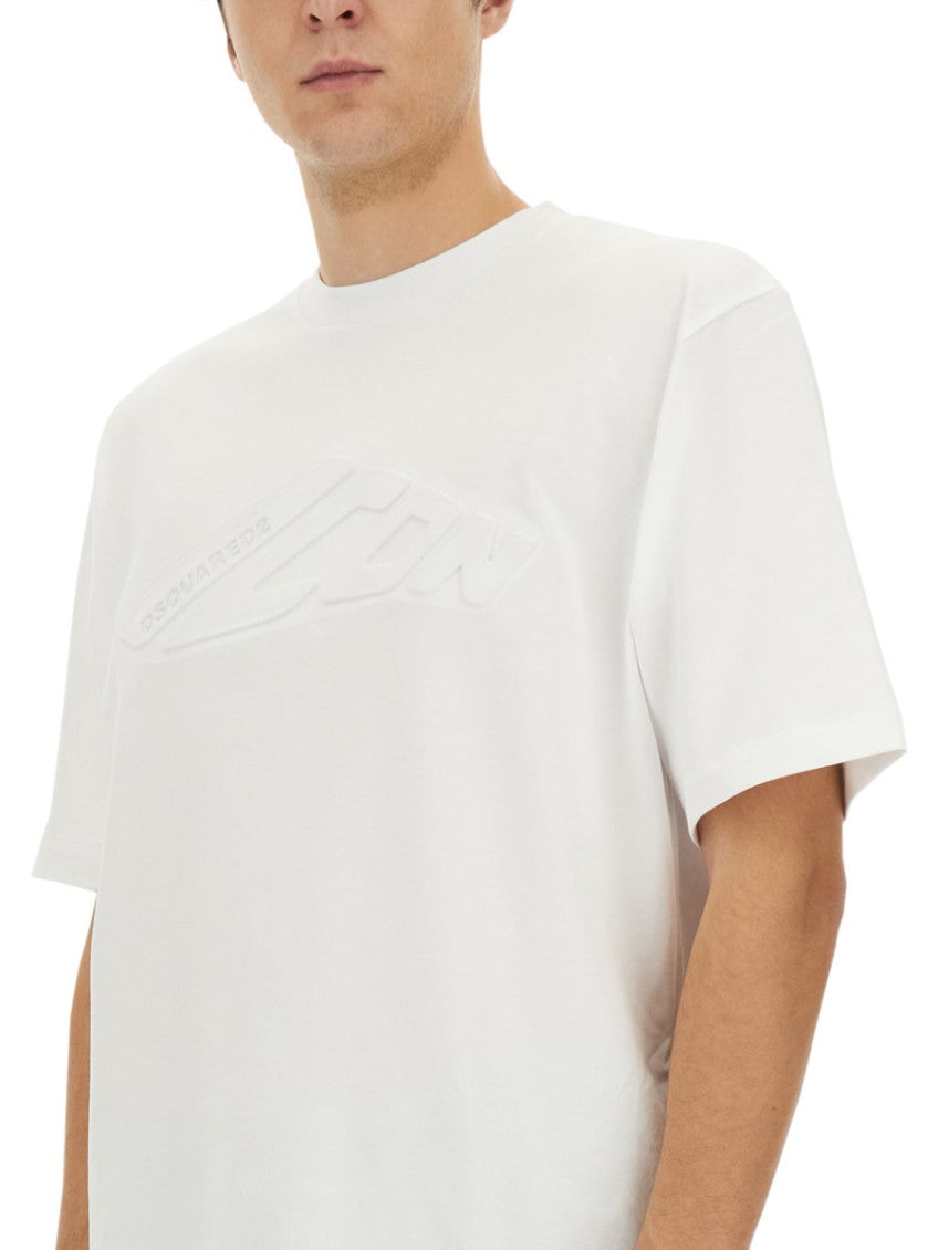 White Logo Crew Neck T-Shirt 4