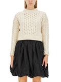 White Knitted Round Neck Sweater 1