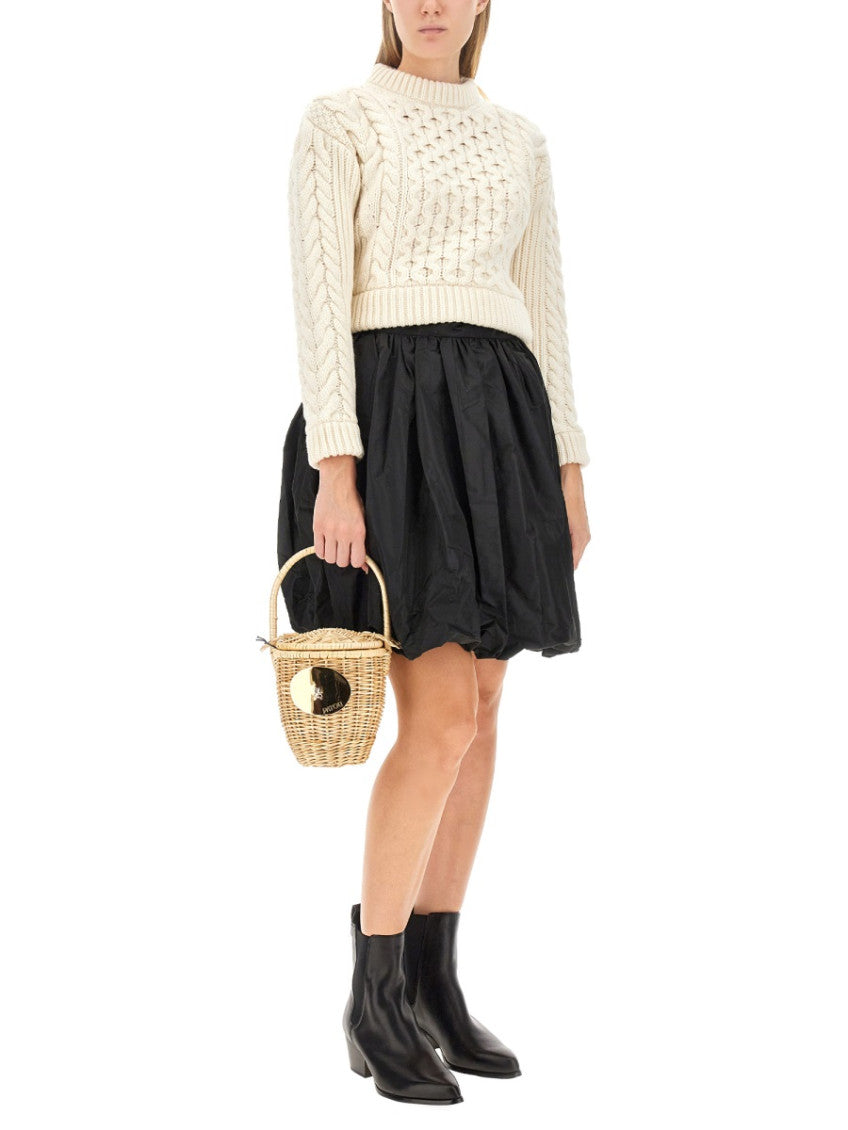 White Knitted Round Neck Sweater 2