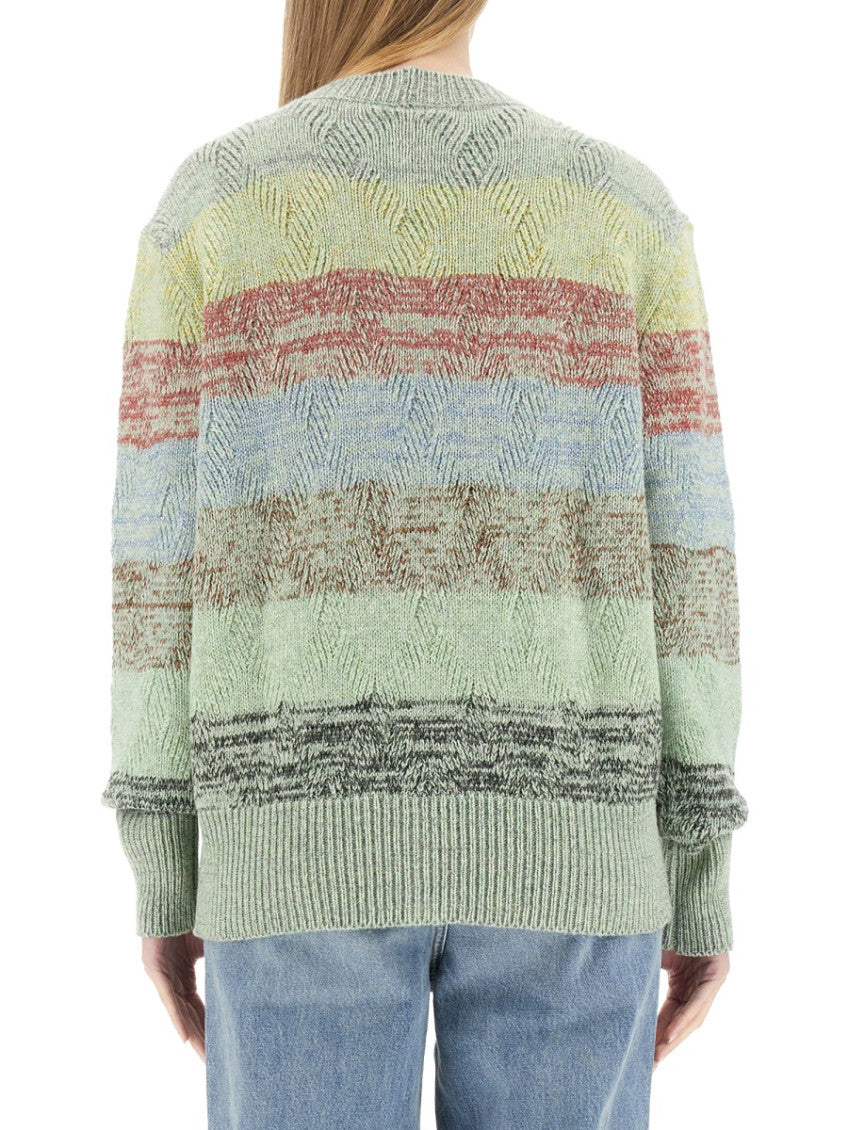Multicolor Stripes V Neck Cardigan 3