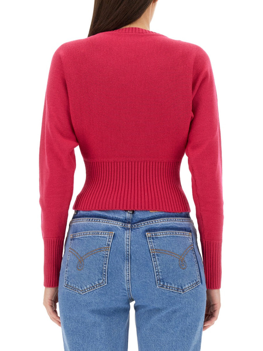 Fuchsia Embellished Round Neck Sweater 3