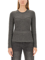 Grey Knitted Crew Neck Sweater 1