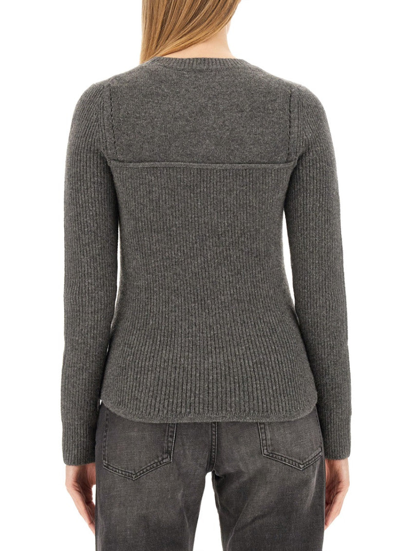 Grey Knitted Crew Neck Sweater 3
