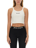 White Logo Scoop Neck Top 1