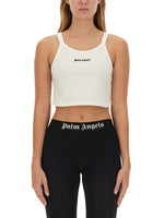 White Logo Scoop Neck Top 1
