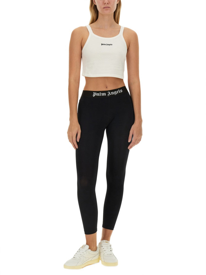 White Logo Scoop Neck Top 4