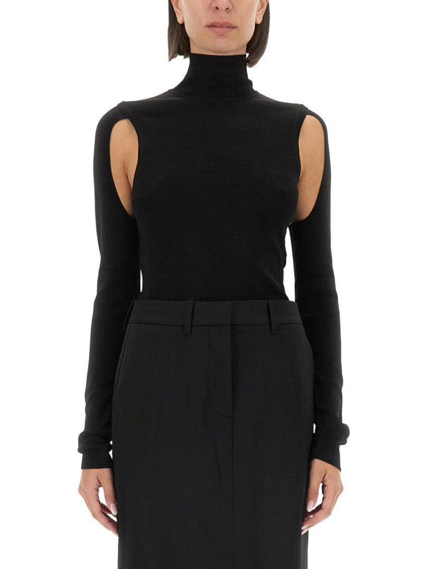 Black Solid Turtle Neck Top 1