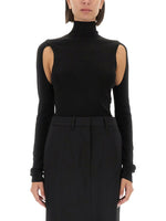 Black Solid Turtle Neck Top 1