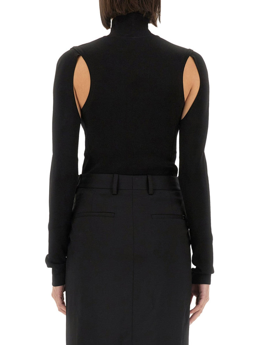 Black Solid Turtle Neck Top 2