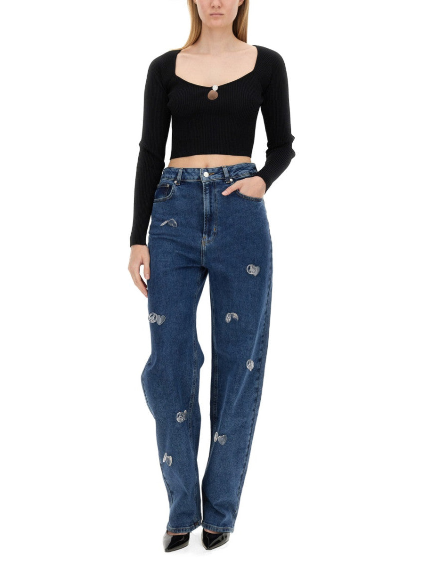 Black Textured Scoop Neck Top 4