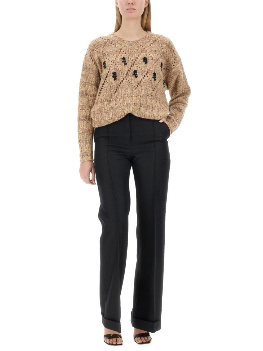 Beige Knitted Crew Neck Sweater 2