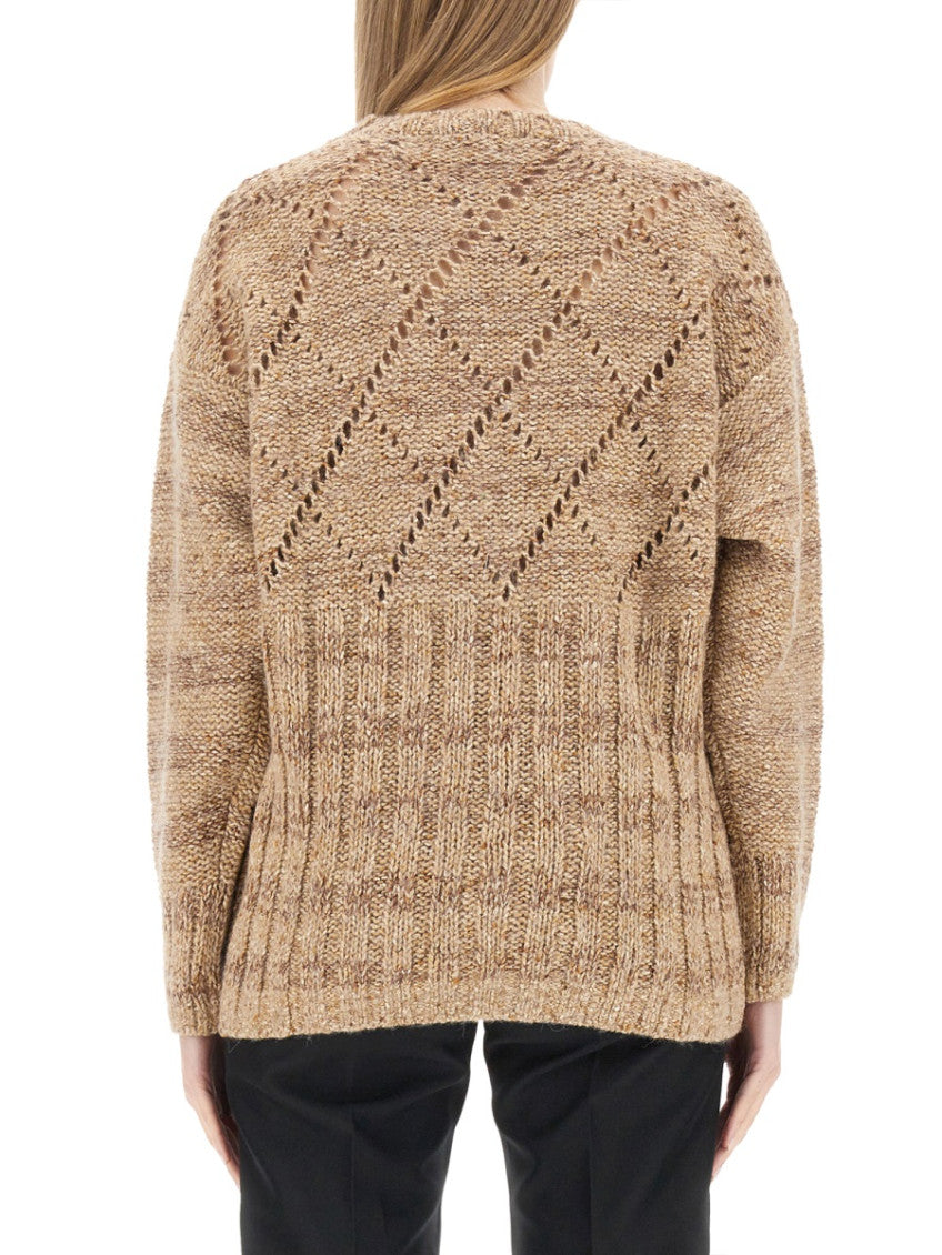 Beige Knitted Crew Neck Sweater 3