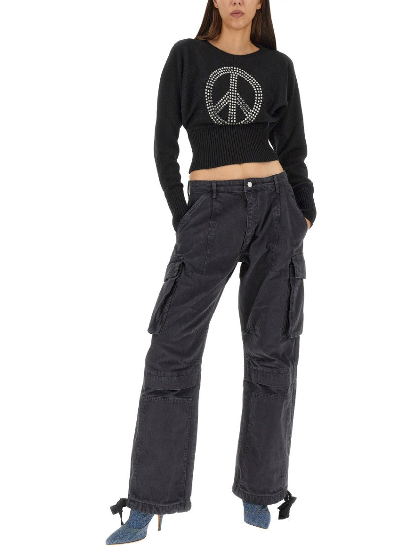 Black Embellished Round Neck Sweater 2