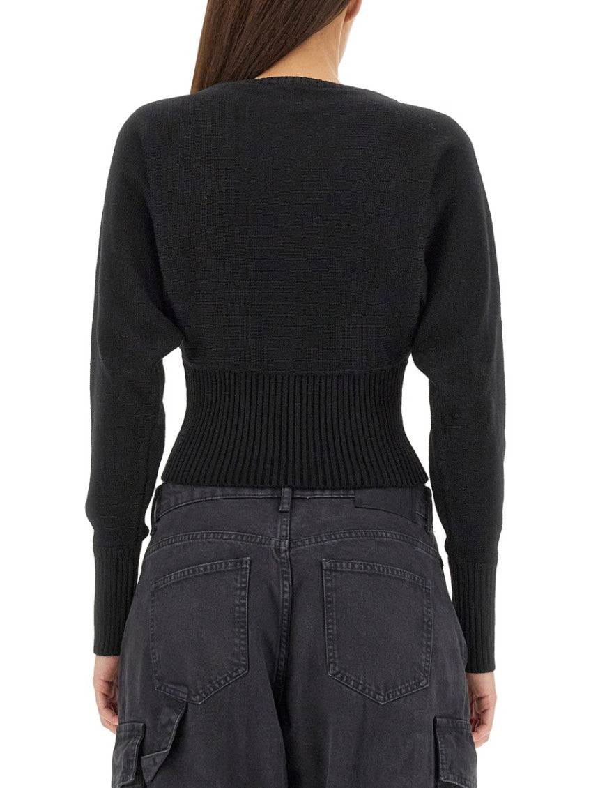 Black Embellished Round Neck Sweater 3