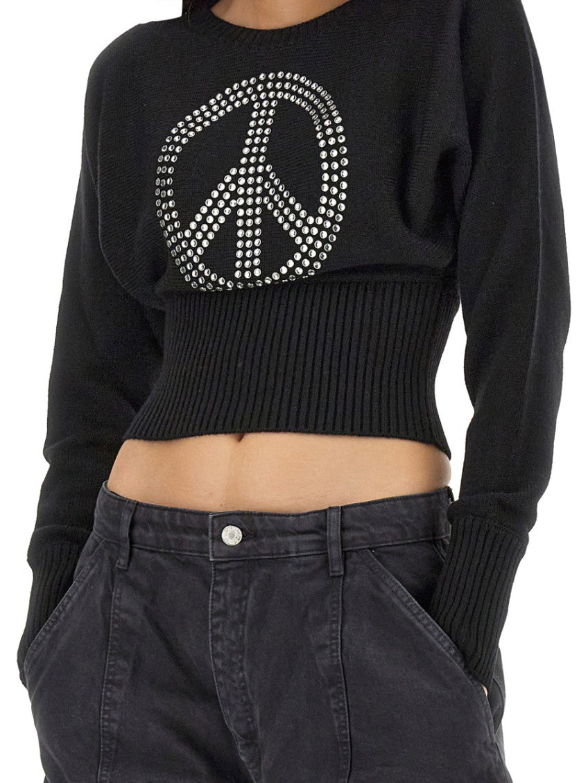Black Embellished Round Neck Sweater 4