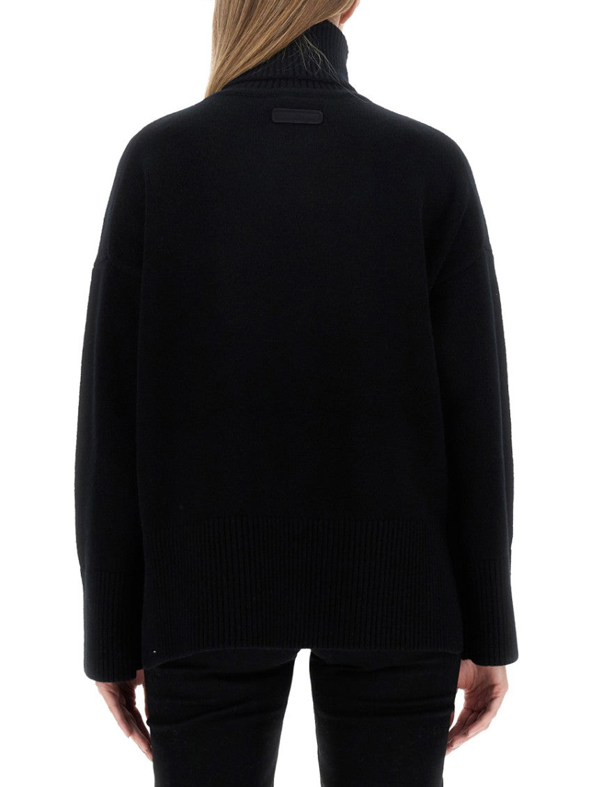 Black Solid Turtle Neck Sweater 3