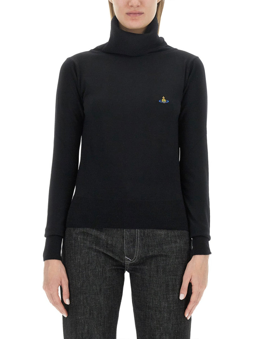 Black Solid Turtle Neck Sweater 1