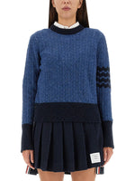 Blue Knitted Crew Neck Sweater 1