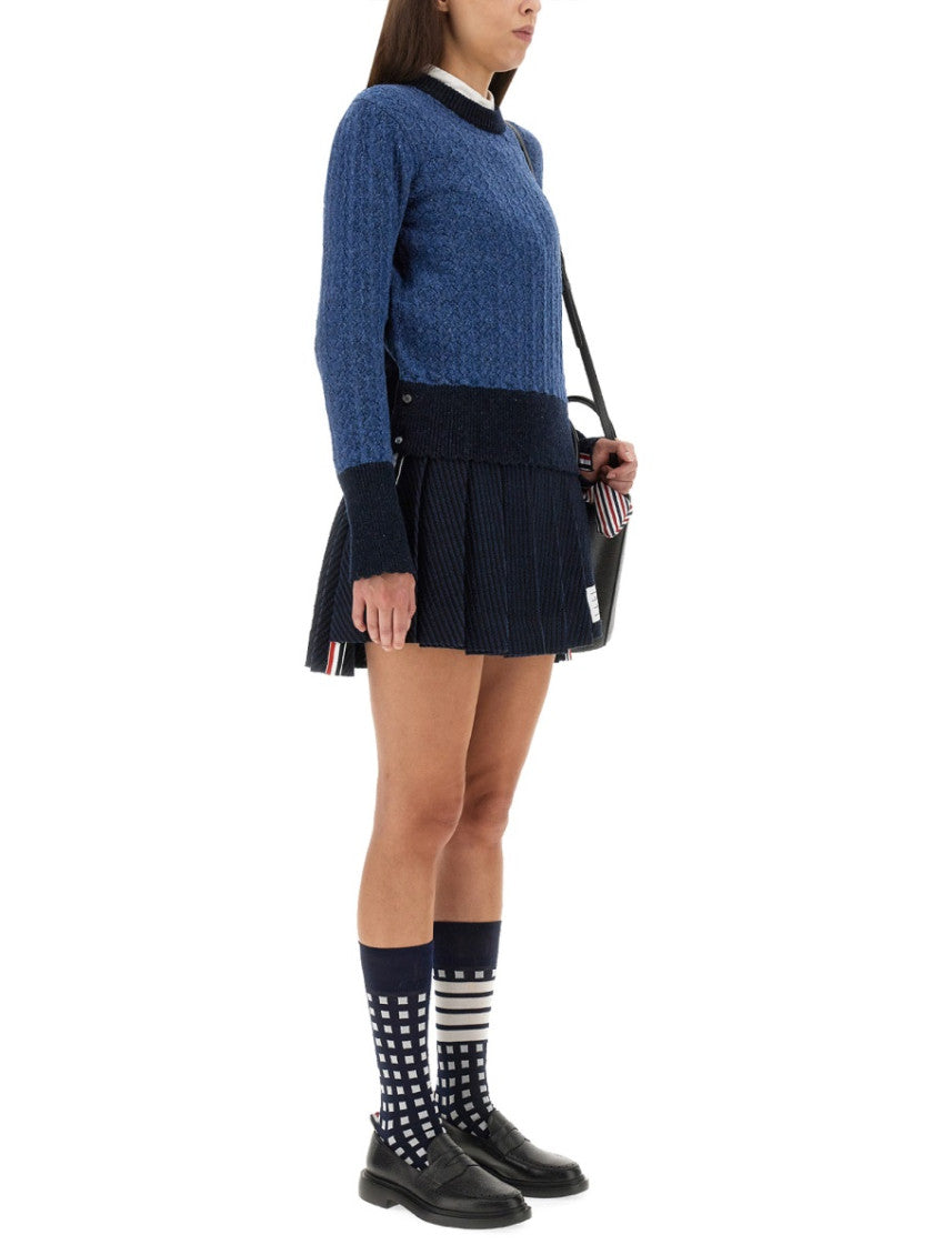 Blue Knitted Crew Neck Sweater 2