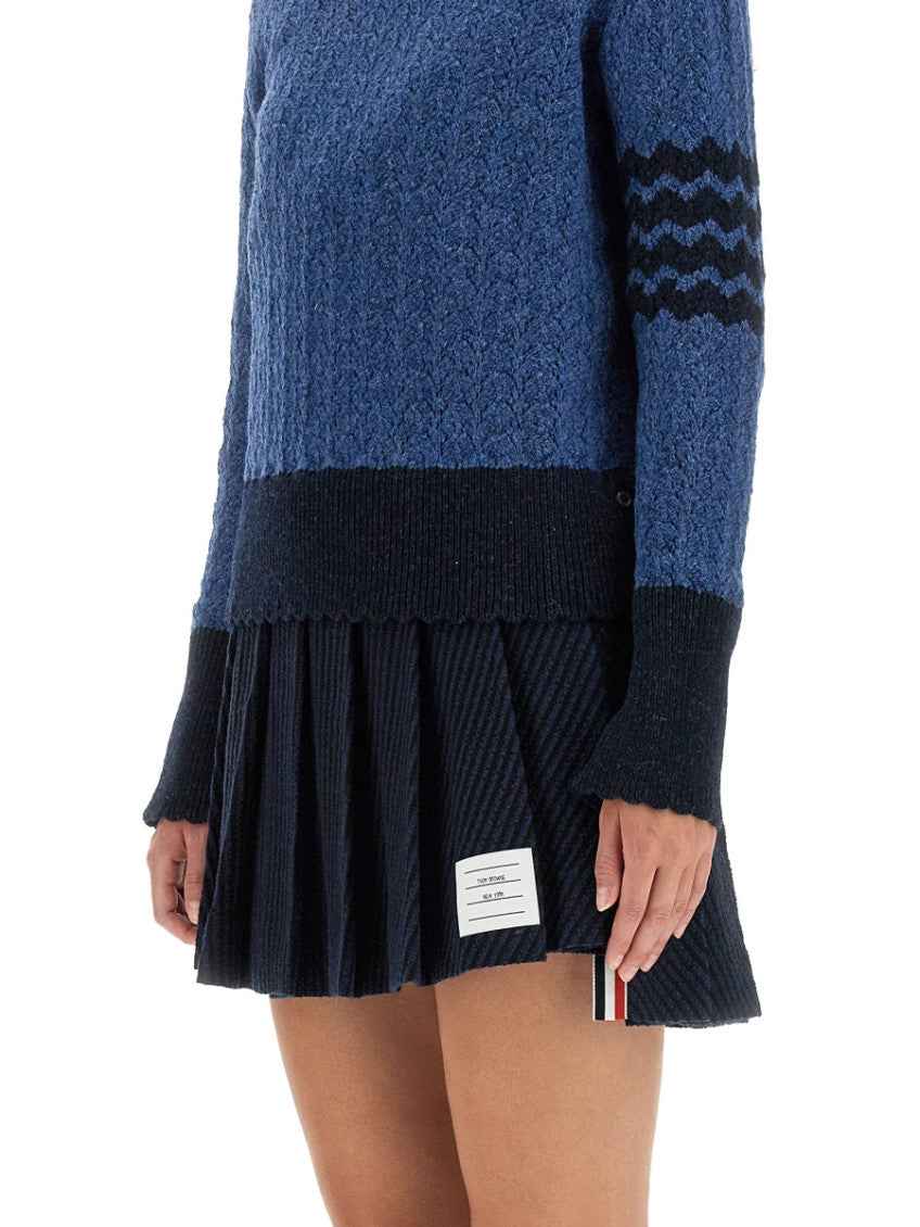 Blue Knitted Crew Neck Sweater 4
