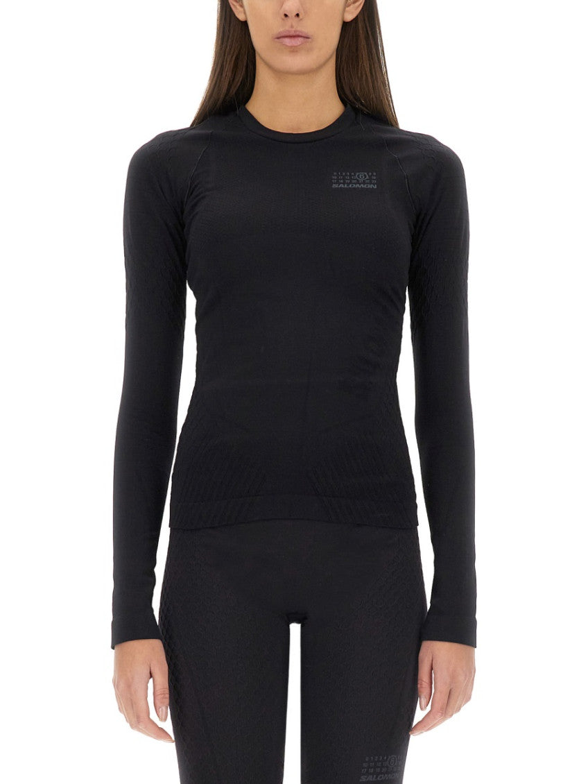 Black Logo Crew Neck Top 1