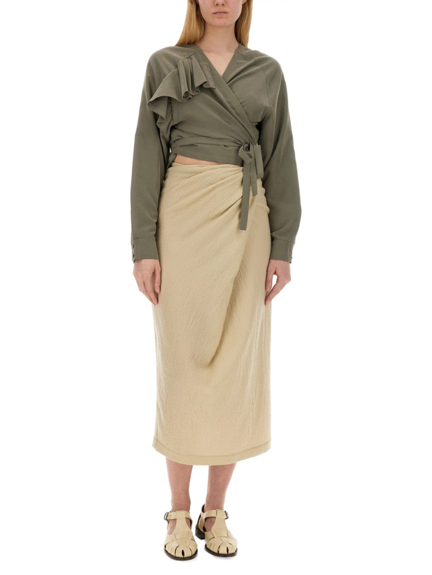 Green Solid V Neck Top 4