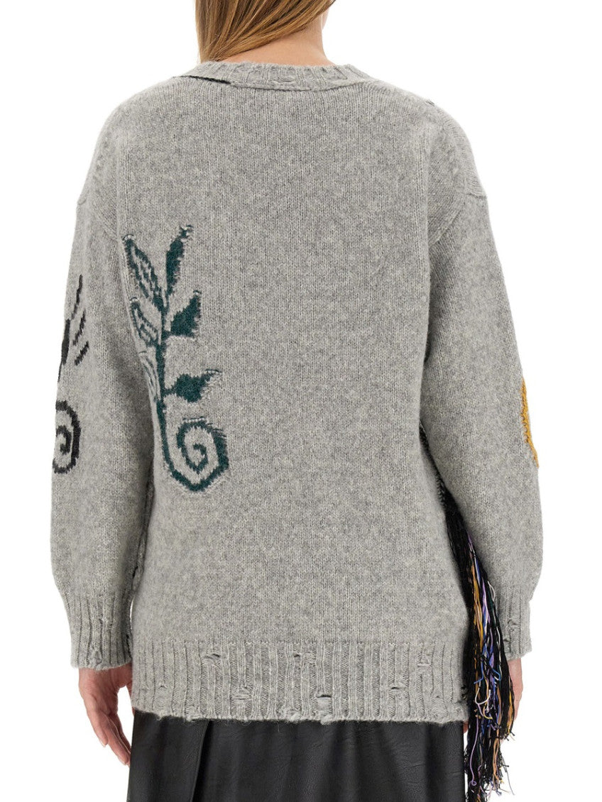 Grey Graphic Crew Neck Sweater 3