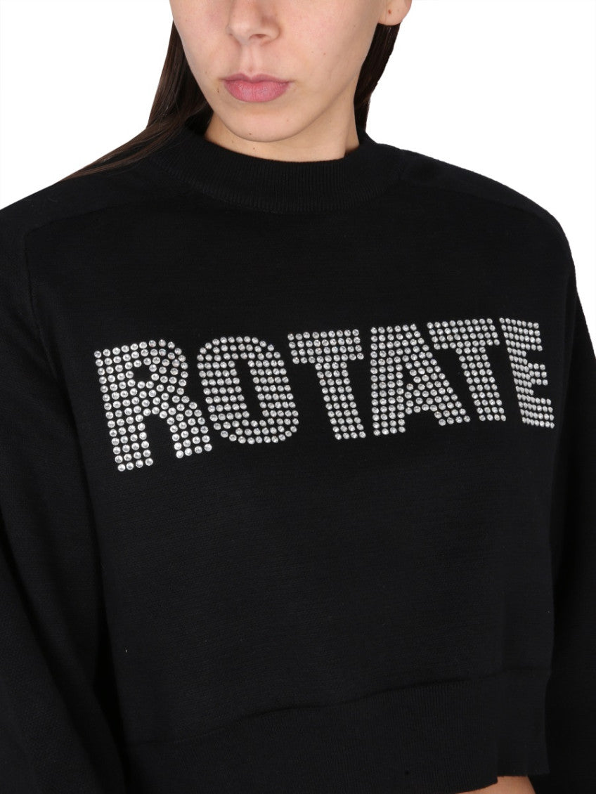 Black Logo Crew Neck Sweater 4