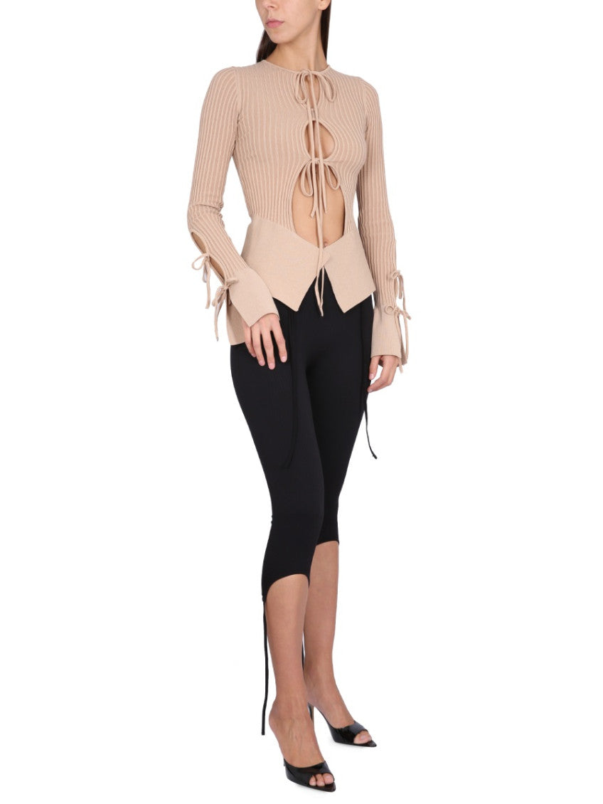 Light Brown Knitted Round Neck Sweater 2