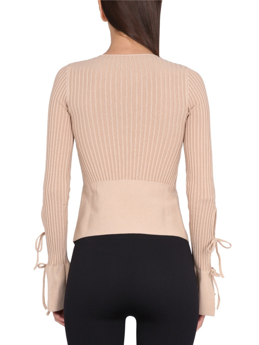 Light Brown Knitted Round Neck Sweater 3