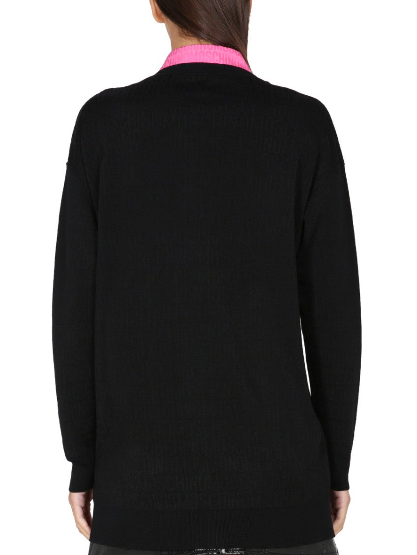 Black Logo Round Neck Sweater 3