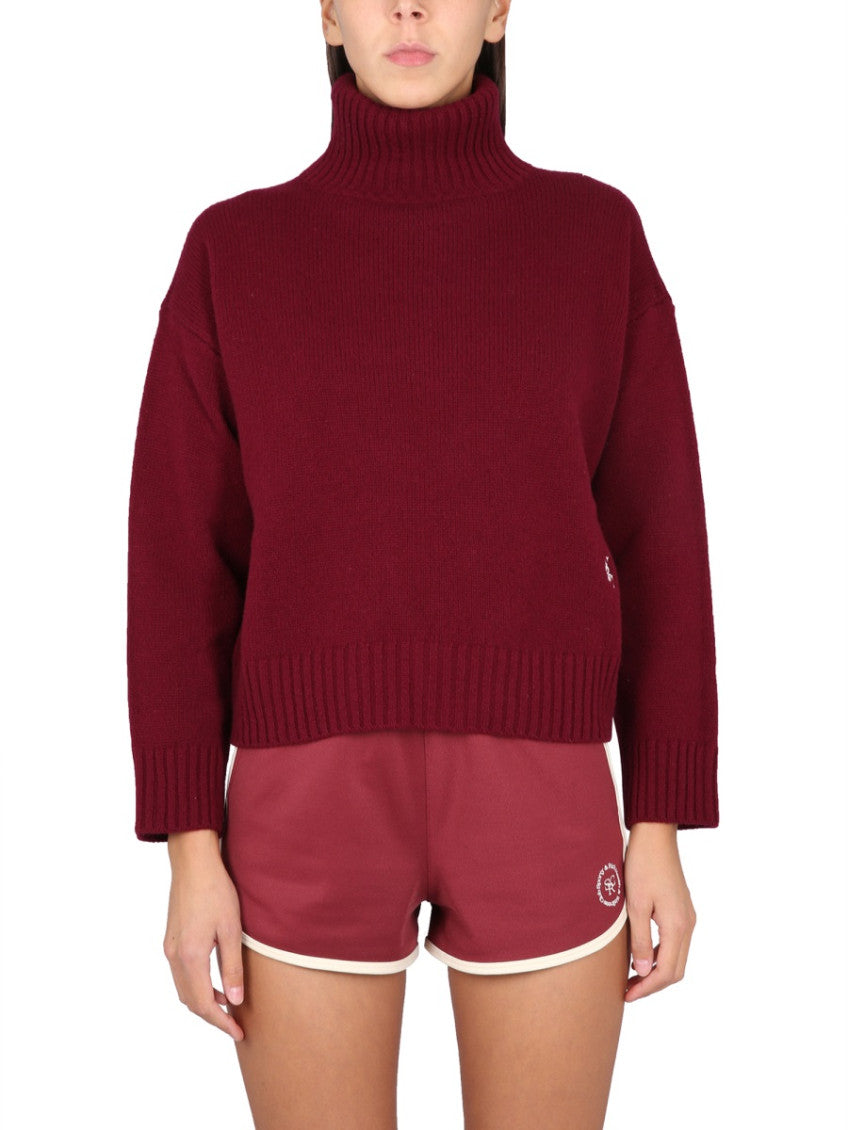 Red Knitted Turtle Neck Sweater 1
