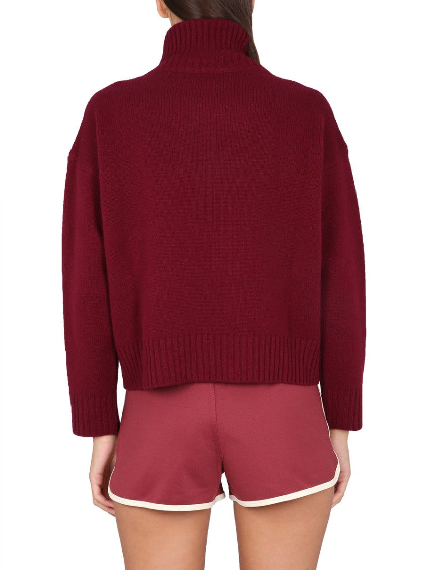 Red Knitted Turtle Neck Sweater 3