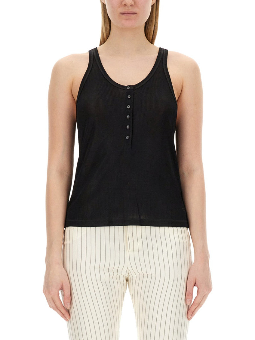Black Solid Scoop Neck Top 1