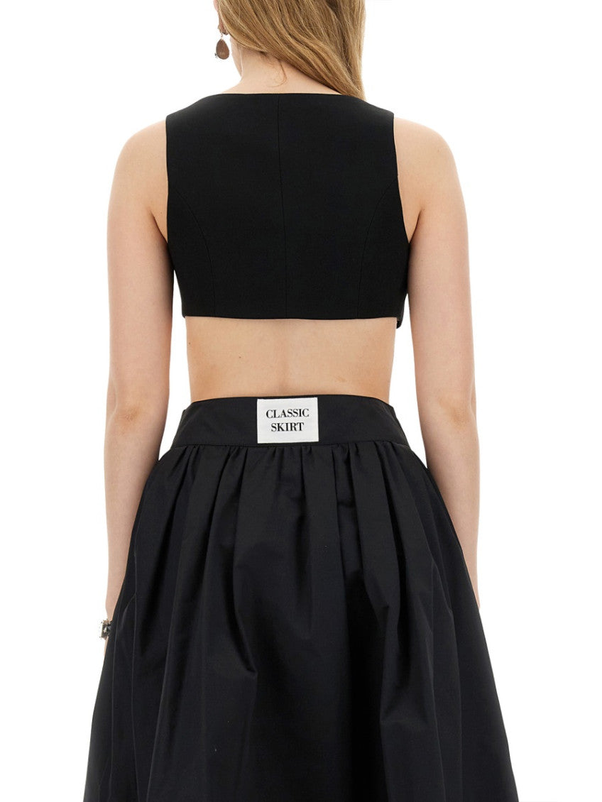 Black Embellished V Neck Top 2