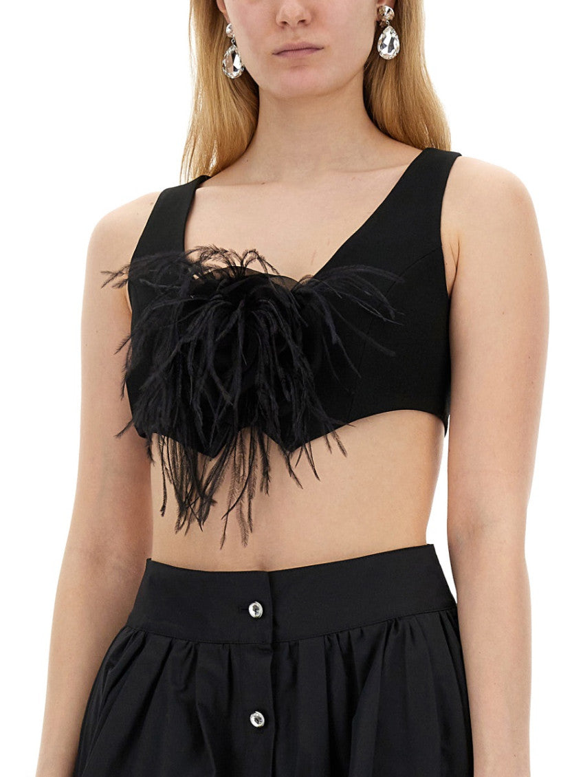 Black Embellished V Neck Top 3