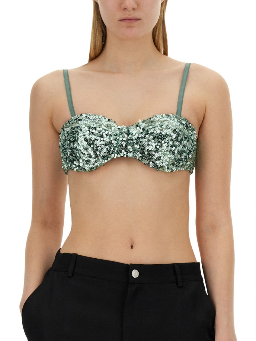 Light Blue Embellished Scoop Neck Top 3