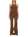 Brown Solid Halter Neck Top 1
