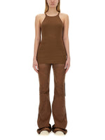 Brown Solid Halter Neck Top 1