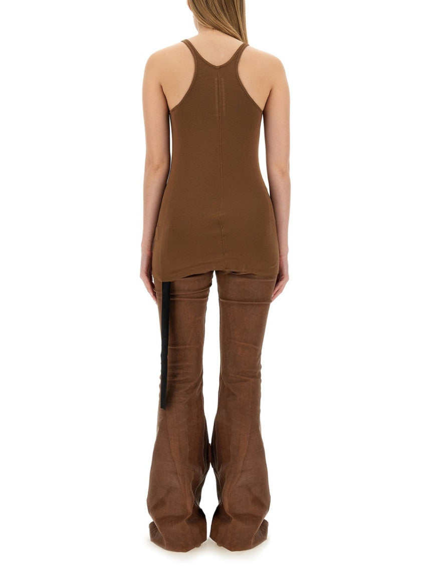 Brown Solid Halter Neck Top 2