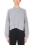 Grey Knitted Mock Collar Sweater 1