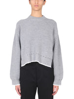 Grey Knitted Mock Collar Sweater 1