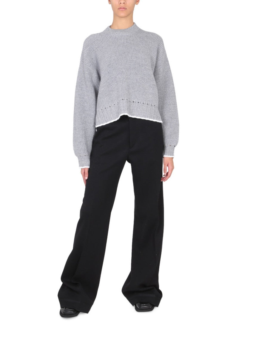 Grey Knitted Mock Collar Sweater 2