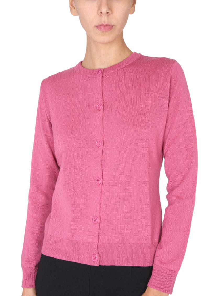 Pink Solid Round Neck Sweater 4