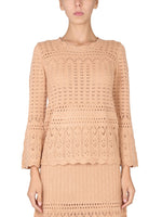 Beige Knitted Round Neck Sweater 1