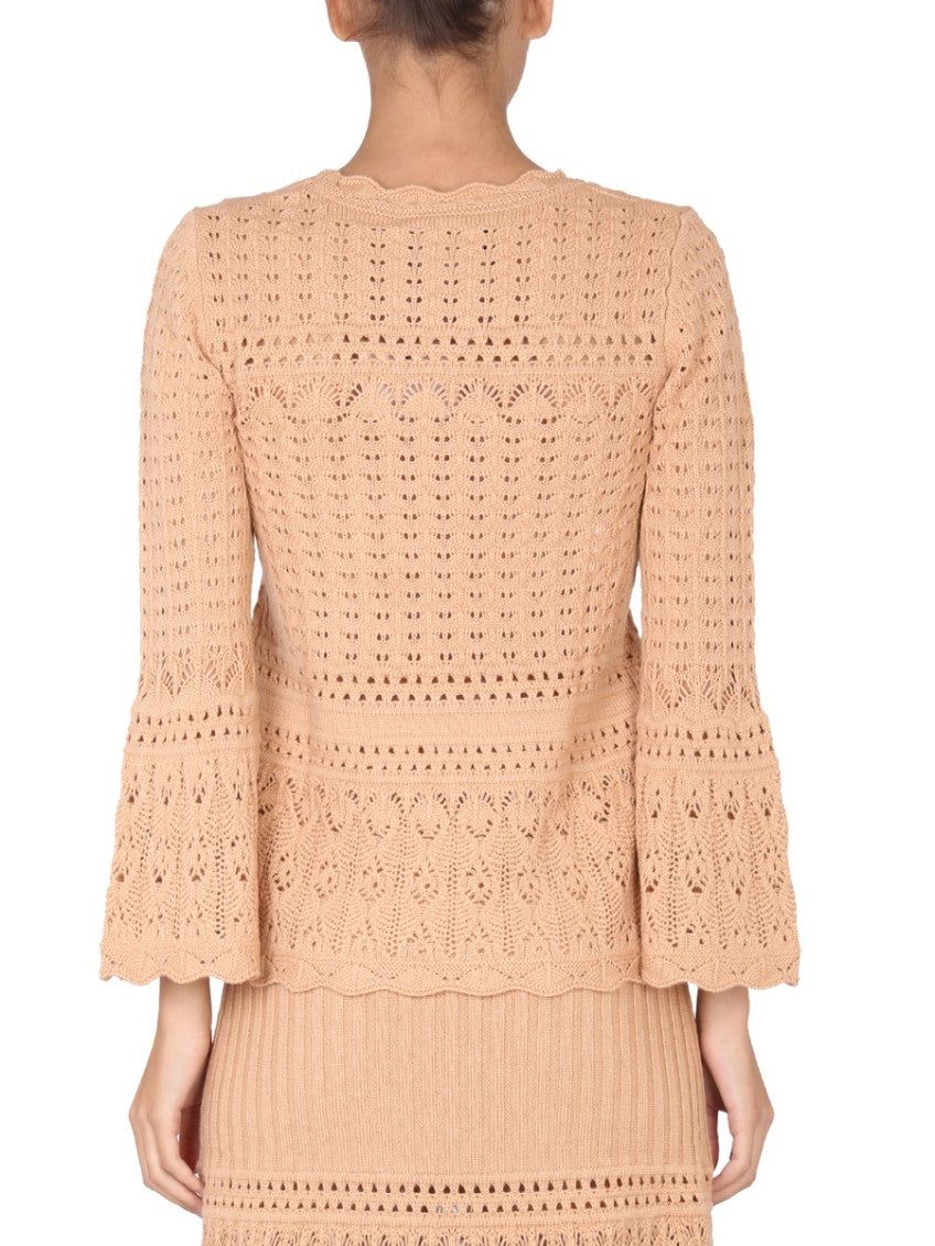 Beige Knitted Round Neck Sweater 3
