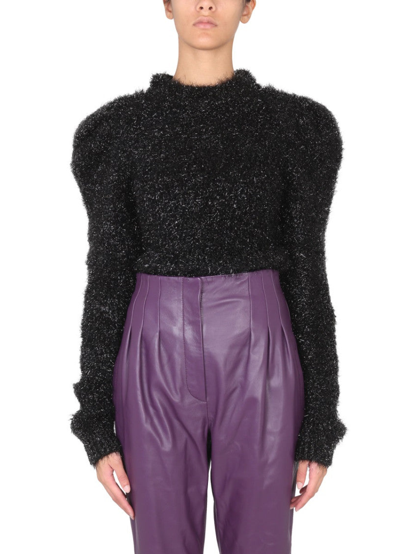 Black Knitted Crew Neck Sweater 1