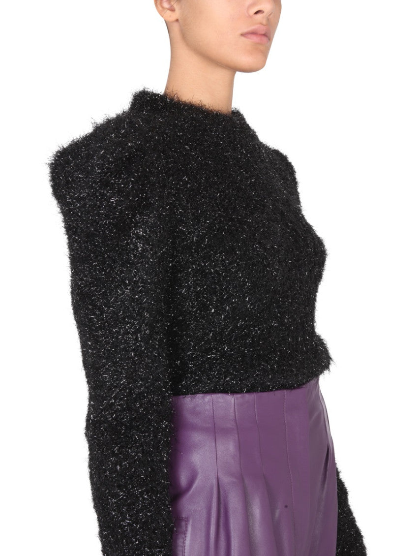 Black Knitted Crew Neck Sweater 4