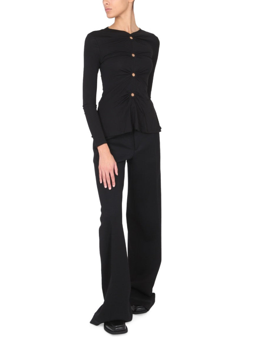 Black Solid Round Neck Sweater 2