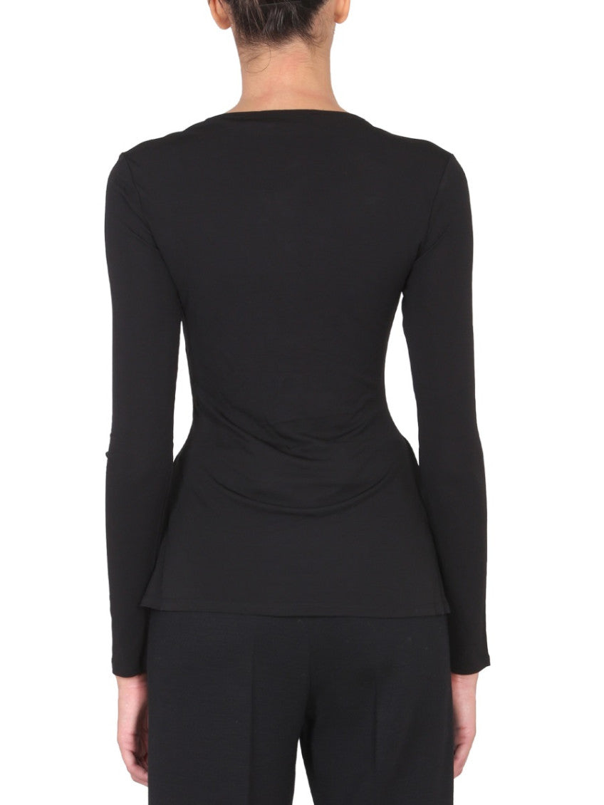 Black Solid Round Neck Sweater 3